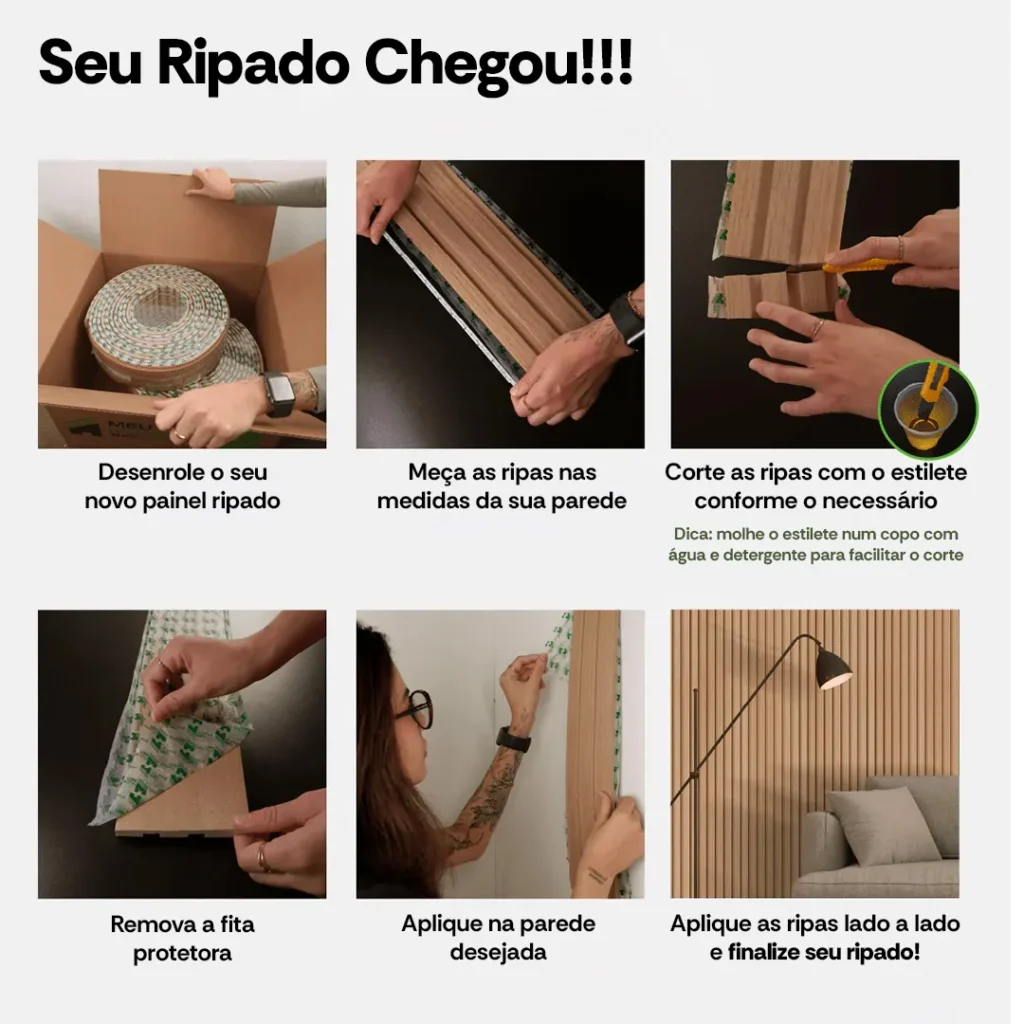 Kit Rolos de Painéis Ripados Autocolantes LINHAR®